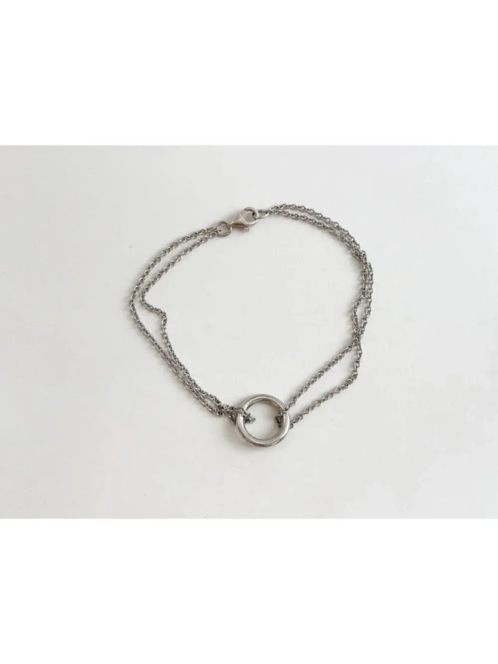 Cable Chain Round Doublr Linked Vintage Sterling Silver 925 Bracelet - 7